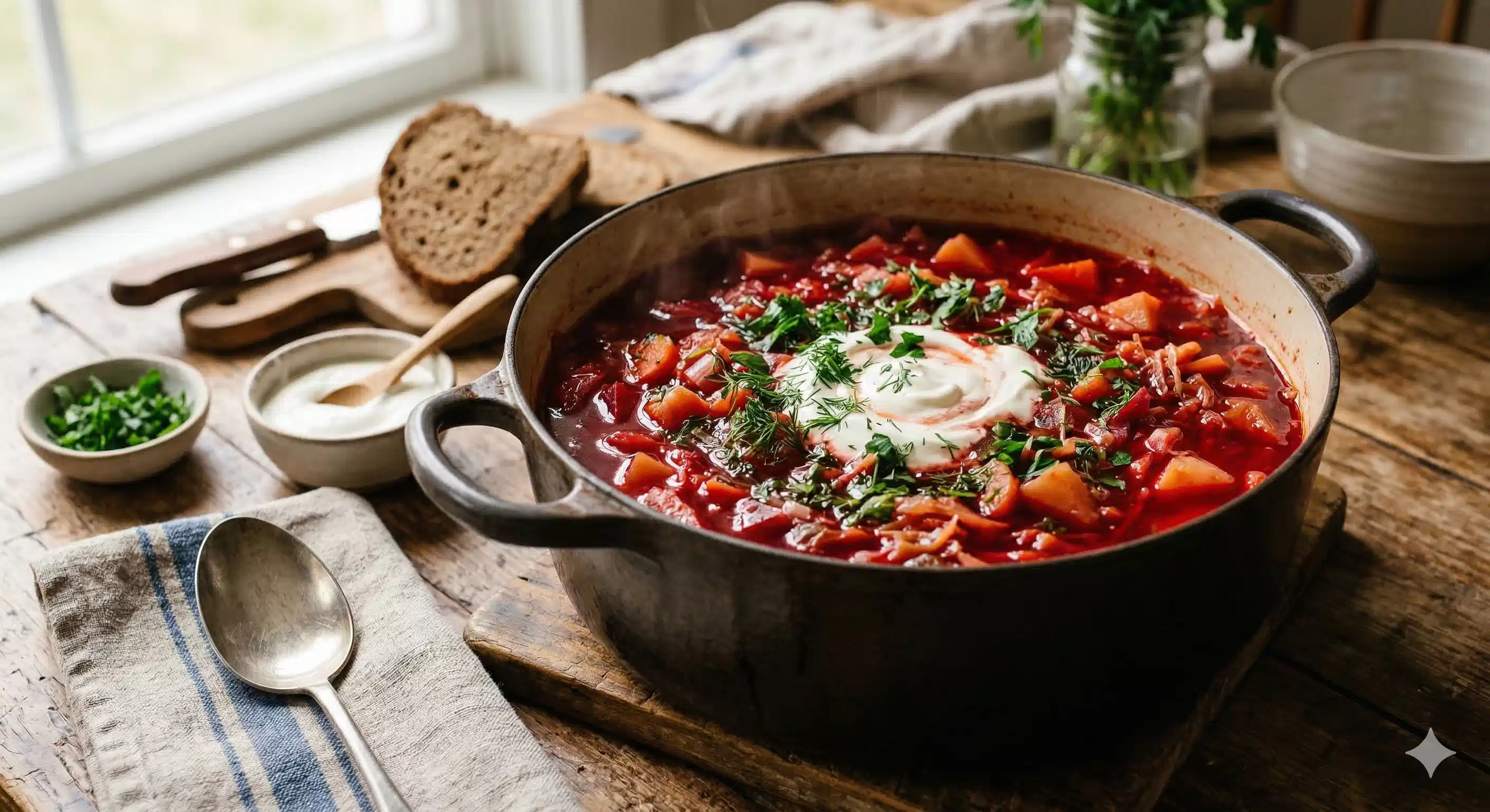 A SPICY AND SAVORY BORSCHT TO DIE FOR